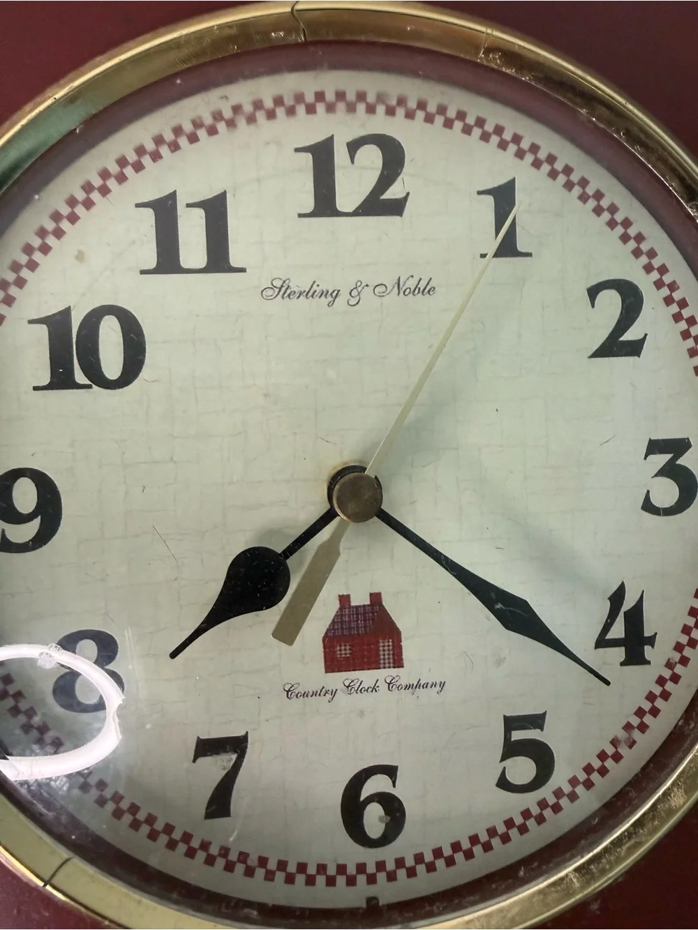 Vintage Country Clock Co Apple Wall Clock Farmhouse Kitchen Decor Sterling Noble